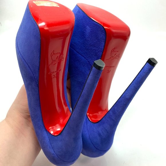 Christian Louboutin Blue Platform Heels - Picture 8 of 8